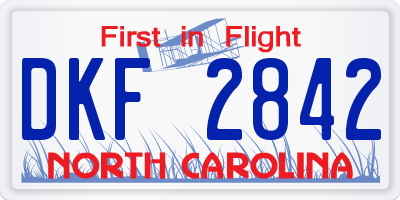 NC license plate DKF2842
