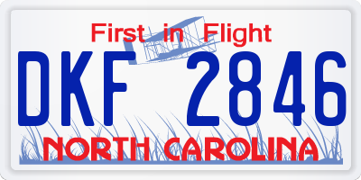 NC license plate DKF2846