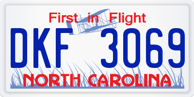 NC license plate DKF3069