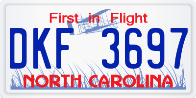NC license plate DKF3697