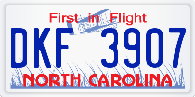 NC license plate DKF3907