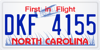 NC license plate DKF4155