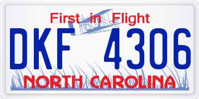 NC license plate DKF4306