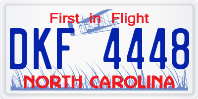 NC license plate DKF4448