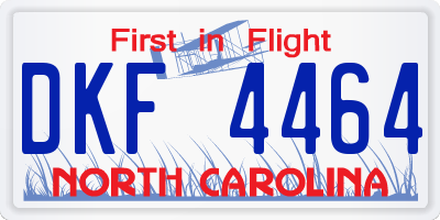 NC license plate DKF4464