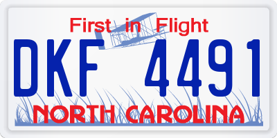 NC license plate DKF4491