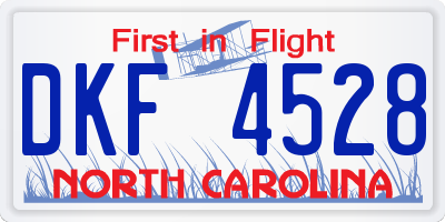 NC license plate DKF4528