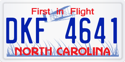 NC license plate DKF4641