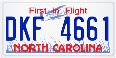 NC license plate DKF4661