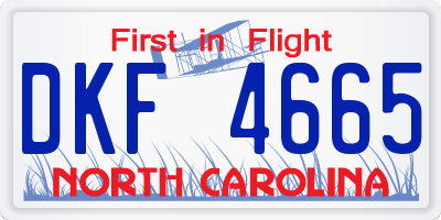 NC license plate DKF4665