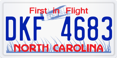 NC license plate DKF4683