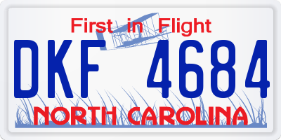 NC license plate DKF4684