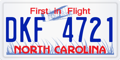 NC license plate DKF4721