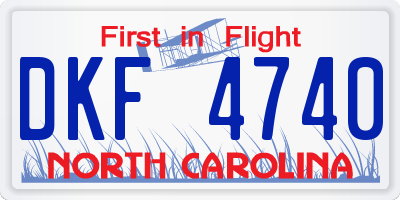 NC license plate DKF4740
