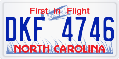 NC license plate DKF4746