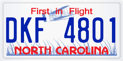 NC license plate DKF4801