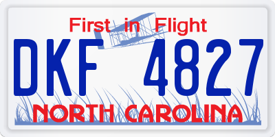 NC license plate DKF4827