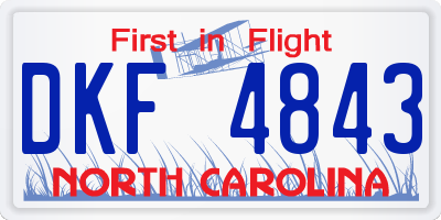 NC license plate DKF4843