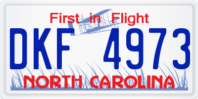 NC license plate DKF4973