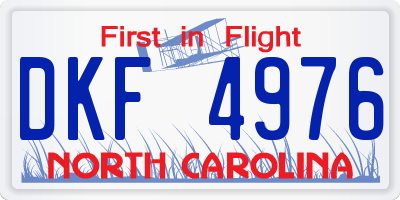 NC license plate DKF4976