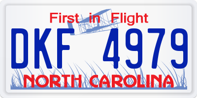 NC license plate DKF4979