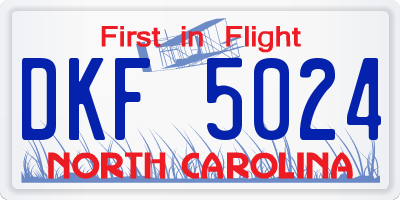 NC license plate DKF5024