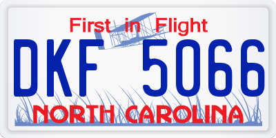 NC license plate DKF5066