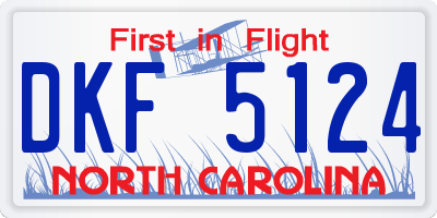 NC license plate DKF5124
