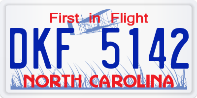 NC license plate DKF5142