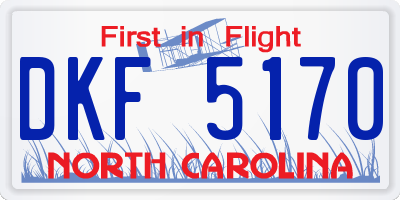 NC license plate DKF5170