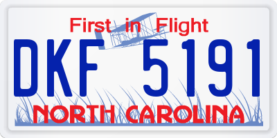 NC license plate DKF5191