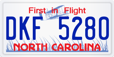 NC license plate DKF5280