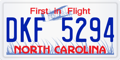 NC license plate DKF5294