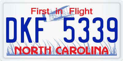 NC license plate DKF5339