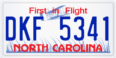 NC license plate DKF5341