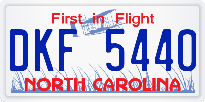 NC license plate DKF5440