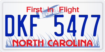 NC license plate DKF5477