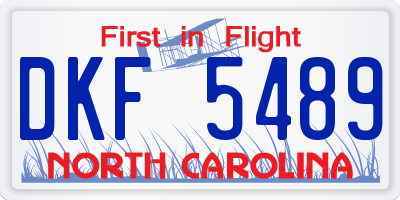 NC license plate DKF5489