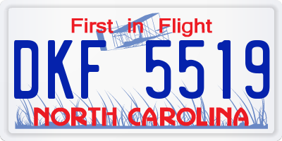 NC license plate DKF5519