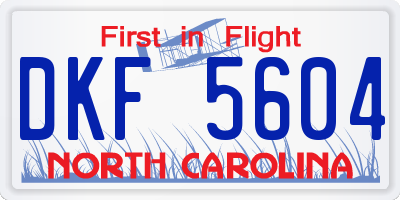 NC license plate DKF5604
