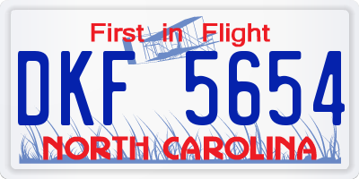 NC license plate DKF5654