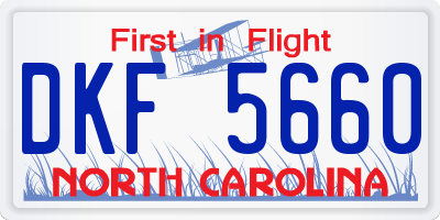 NC license plate DKF5660