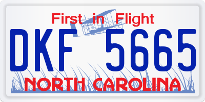 NC license plate DKF5665