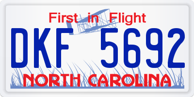 NC license plate DKF5692