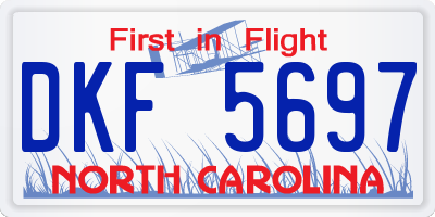 NC license plate DKF5697