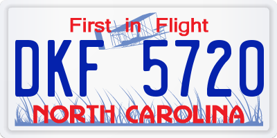 NC license plate DKF5720