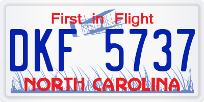 NC license plate DKF5737