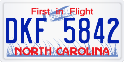 NC license plate DKF5842
