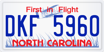 NC license plate DKF5960