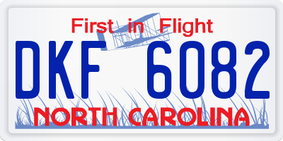 NC license plate DKF6082